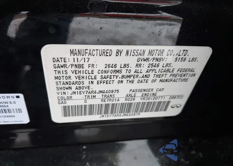 2018 Infiniti Q50 3.0T Luxe z USA, uszkodzony, nr VIN JN1EV7AR4JM440975